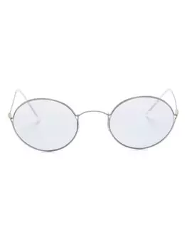 Giorgio Armani солнцезащитные очки в круглой оправе, серебристый