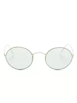 Giorgio Armani солнцезащитные очки в круглой оправе, золотистый