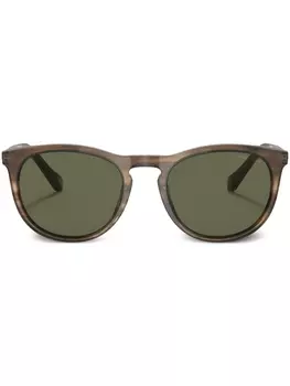Giorgio Armani солнцезащитные очки в круглой оправе черепаховой расцветки, зеленый