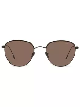 Giorgio Armani солнцезащитные очки в круглой оправе, черный