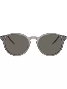 Giorgio Armani солнцезащитные очки в круглой оправе, серый