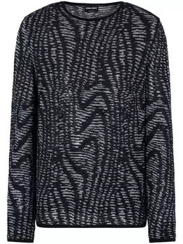 Giorgio Armani свитер с абстрактным узором, синий