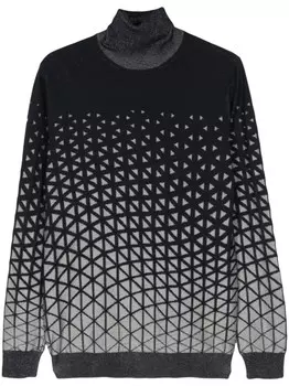 Giorgio Armani свитер с геометрическим узором, синий