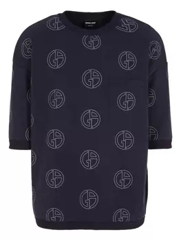 Giorgio Armani толстовка с монограммой, черный