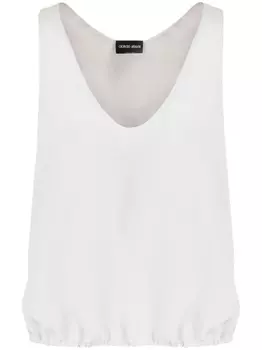 Giorgio Armani топ с эластичным подолом, белый