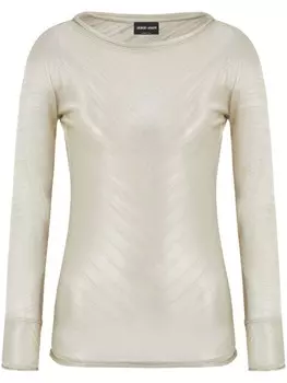 Giorgio Armani топ с блестками, нейтральный цвет