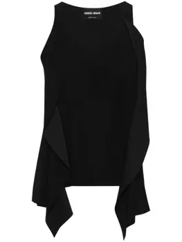 Giorgio Armani топ с оборками, черный