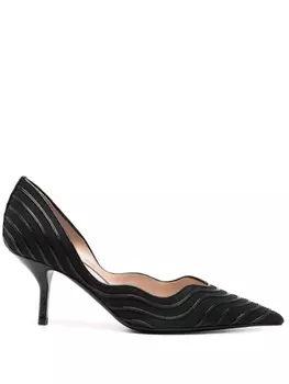 Giorgio Armani туфли-лодочки в полоску, черный
