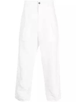 Giorgio Armani укороченные брюки со складками, белый