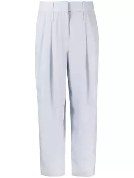 Giorgio Armani зауженные шелковые брюки, синий