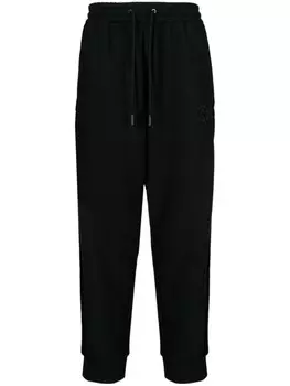 Giorgio Armani зауженные спортивные брюки с вышитым логотипом, черный