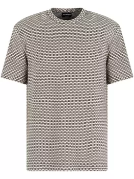 Giorgio Armani жаккардовая футболка с узором, нейтральный