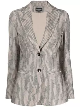 Giorgio Armani жаккардовый блейзер, серый