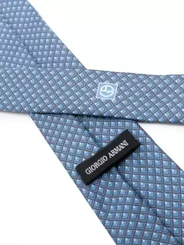 Giorgio Armani жаккардовый галстук с узором, синий