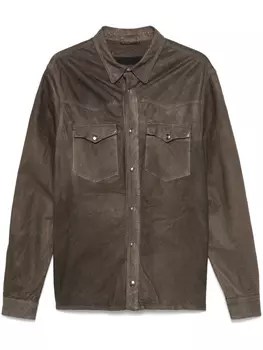 Giorgio Brato кожаная куртка на молнии, серый