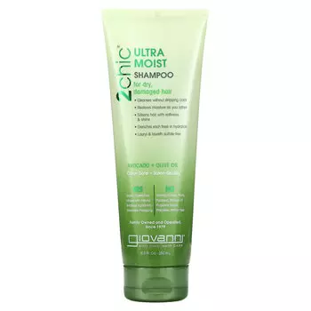 Giovanni, 2chic, ультраувлажняющий шампунь, для сухих и поврежденных волос, авокадо и оливковое масло, 250 мл (8,5 жидк. унции)