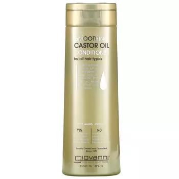 Giovanni, Разглаживающий кондиционер с касторовым маслом, для всех типов волос, 399 мл (13,5 жидк. Унции)