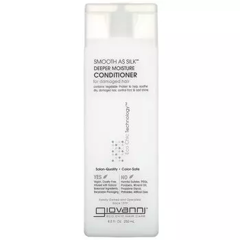 Giovanni, Smooth As Silk, кондиционер для интенсивного увлажнения, для поврежденных волос, 250 мл (8,5 жидк. унции)