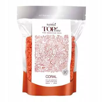 Гипоаллергенный низкотемпературный коралловый воск для чувствительной кожи для удаления волос без полосок, 250 грамм ItalWax, Top Formula Coral Film Wax