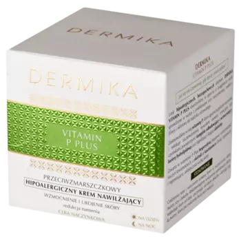 Гипоаллергенный увлажняющий крем для лица против морщин для дня и ночи, 50 мл Dermika Vitamin p plus