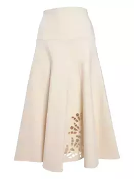 Гипюровая юбка миди Fabiana Filippi, нейтральный