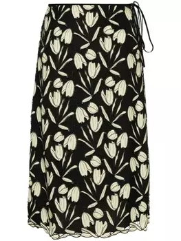 Гипюровая юбка миди Paul Smith, желтый