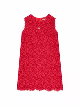 Гипюровое платье с логотипом Dolce&Gabbana
