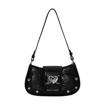 Girl Heart Ball Женская сумка через плечо с сердечком для девочек, Черный