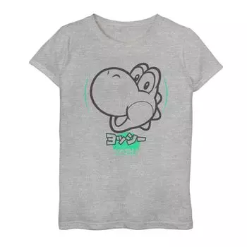 Girls 7-16 Nintendo Yoshi Kanji Logo Tee Licensed Character