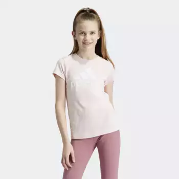 Girls' Essentials Хлопковая футболка Adidas с большим логотипом, цвет Rosa
