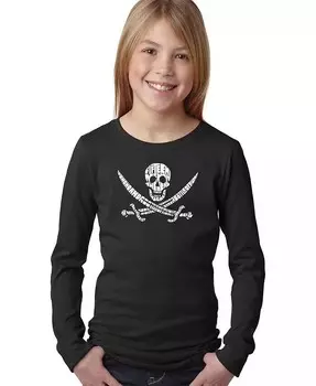 Girls Word Art Long Sleeve — текст песни Legendary Pirate Song La Pop Art, черный