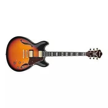 Гитара Ibanez AS Series AS113 с полым корпусом, гриф из черного дерева, коричневый Sunburst AS113BS