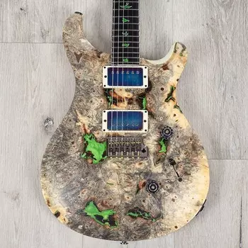 Гитара PRS Paul Reed Smith Private Stock Custom 24, топ из капа конского каштана, натуральная и зеленая смола PS-09794
