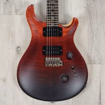 Гитара PRS Paul Reed Smith Wood Library Custom 24, от огненно-красного до серо-черного выцветания, гриф из жареного клена 108627::RG