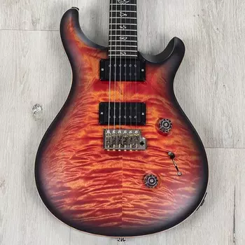 Гитара PRS Paul Reed Smith Wood Library Custom 24, Satin Blood Orange Smokeburst 108593::YK