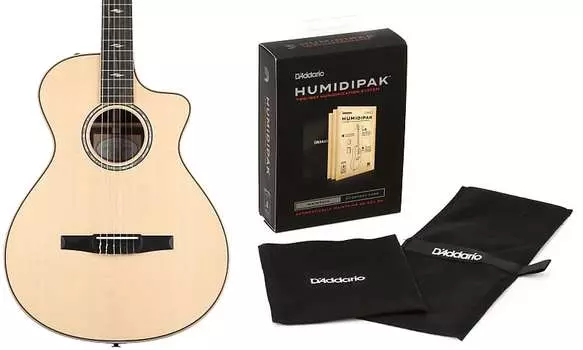 Гитара Taylor 812ce-N Grand Concert с нейлоновыми струнами — натуральный комплект с увлажнителем D'Addario, поддерживающим автоматическую систему контроля влажности Taylor + D'Addario C801001303800077000=1 PW-HPK-01=1