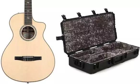 Гитара Taylor 812ce-N Grand Concert с нейлоновыми струнами — натуральный комплект с водонепроницаемым чехлом для классической/тонкой гитары SKB 3i-4217-30 iSeries — черный Taylor + SKB C801001303800077000=1 3i-4217-30=1