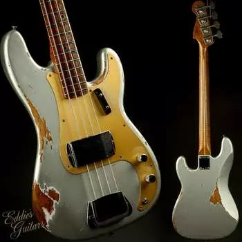 Гитары Fender Eddie's Exclusive Custom Shop 1957 Precision Bass Heavy Relic - Inca Silver Eddie's Guitars Exclusive Custom Shop 1957 Precision Bass Heavy Relic - Inca Silver
