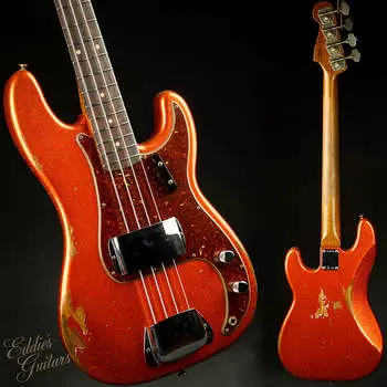 Гитары Fender Eddie's Exclusive Custom Shop 1957 Precision Bass Heavy Relic - Orange Sparkle Eddie's Guitars Exclusive Custom Shop 1957 Precision Bass Heavy Relic - Orange Sparkle