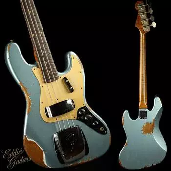 Гитары Fender Eddie's Exclusive Custom Shop 1964 Jazz Bass Heavy Relic - Ice Blue Metallic Eddie's Guitars Exclusive Custom Shop 1964 Jazz Bass Heavy Relic - Ice Blue Metallic