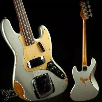 Гитары Fender Eddie's Exclusive Custom Shop 1964 Jazz Bass Heavy Relic - Inca Silver Eddie's Guitars Exclusive Custom Shop 1964 Jazz Bass Heavy Relic - Inca Silver