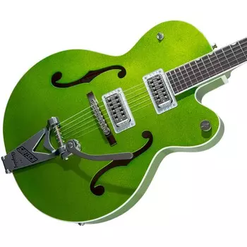 Гитары Gretsch G6120T-HR Brian Setzer Signature Hot Rod Hollowbody с охлаждающей жидкостью Bigsby Extreme Green Sparkle