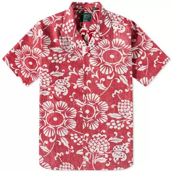Gitman Vintage Duke's Рубашка с каменным воротником и обратным принтом парео, красный