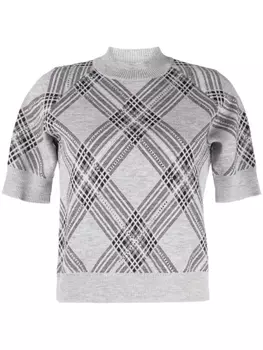 Giuseppe Di Morabito argyle intarsia-knit merino wool jumper, серый