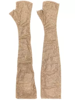 Giuseppe Di Morabito перчатки-митенки со стразами, золотистый