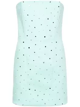 Giuseppe Di Morabito платье мини без бретелей со стразами, зеленый