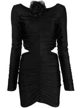 Giuseppe Di Morabito платье мини с цветочной аппликацией, черный