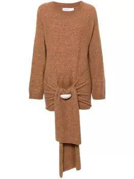 Giuseppe Di Morabito платье мини с брошью, коричневый