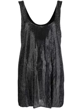 Giuseppe Di Morabito платье мини с U-образным вырезом и стразами, черный