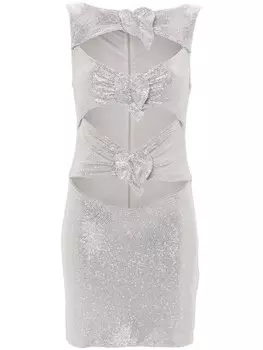Giuseppe Di Morabito платье мини со стразами, серебряный